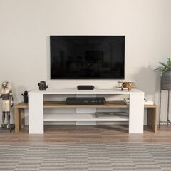 TV-taso, Asir, 150x45x35 cm, valkoinen/ruskea hinta ja tiedot | TV-tasot | hobbyhall.fi