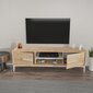 TV-taso, Asir, 120x43,6x29,6 cm, valkoinen/ruskea hinta ja tiedot | TV-tasot | hobbyhall.fi