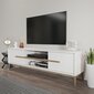 TV-taso, Asir, 120x43,6x29,6 cm, valkoinen/tummanruskea hinta ja tiedot | TV-tasot | hobbyhall.fi