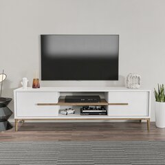 TV-taso, Asir, 120x43,6x29,6 cm, valkoinen/tummanruskea hinta ja tiedot | TV-tasot | hobbyhall.fi