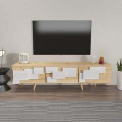 TV-taso, Asir, 160x45x35 cm, ruskea/valkoinen hinta ja tiedot | TV-tasot | hobbyhall.fi