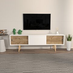 TV-taso, Asir, 160x45x34,5 cm, valkoinen/ruskea hinta ja tiedot | TV-tasot | hobbyhall.fi