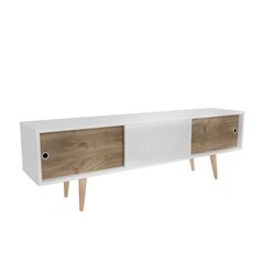 TV-taso, Asir, 160x45x34,5 cm, valkoinen/ruskea hinta ja tiedot | TV-tasot | hobbyhall.fi