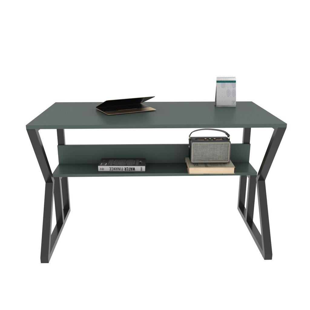Pöytä, Asir, 120x72,8x60 cm, vihreä/musta hinta ja tiedot | Tietokonepöydät ja työpöydät | hobbyhall.fi