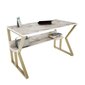 Pöytä, Asir, 120x72,8x60 cm, valkoinen/kulta hinta ja tiedot | Tietokonepöydät ja työpöydät | hobbyhall.fi
