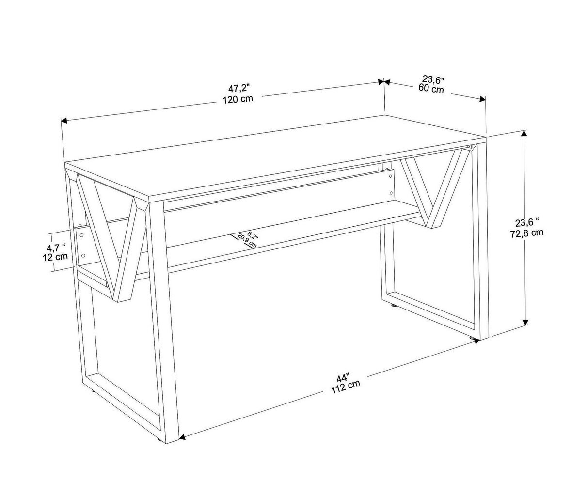 Pöytä, Asir, 120x72,8x60 cm, vihreä/kulta hinta ja tiedot | Tietokonepöydät ja työpöydät | hobbyhall.fi