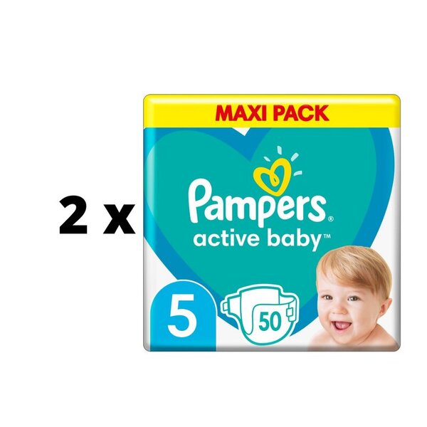 Vaipat PAMPERS Active Baby Maxi Pack S5, 50 kpl. x 2 kpl. paketti