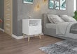 Yöpöytä ADRK Furniture Logan 01, valkoinen hinta ja tiedot | Yöpöydät | hobbyhall.fi