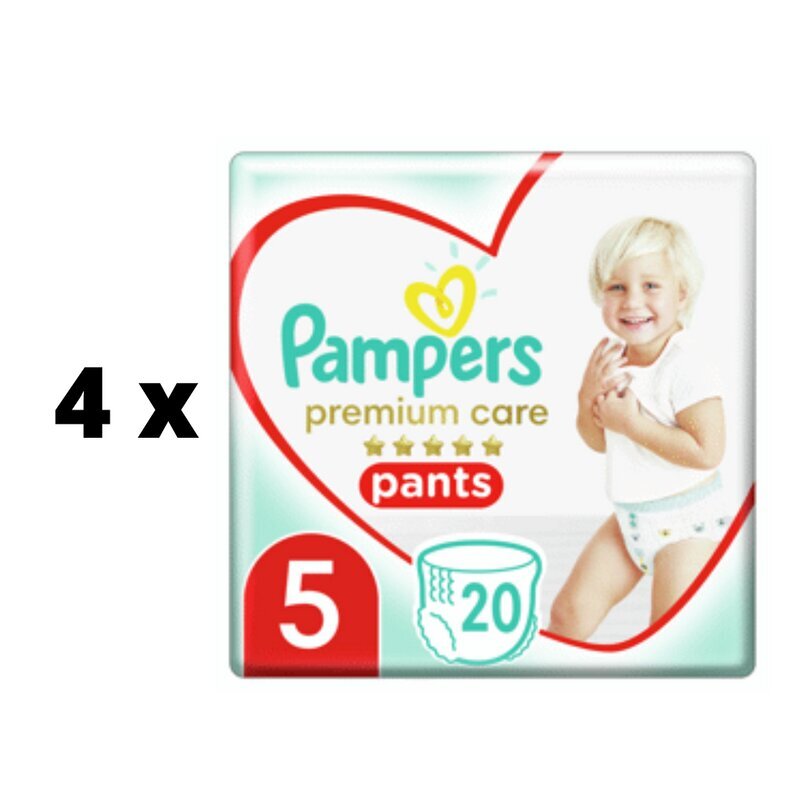 Vaipat Pampers Premium Pants, koko 5, 20 kpl x 4 hinta ja tiedot | Vaipat | hobbyhall.fi