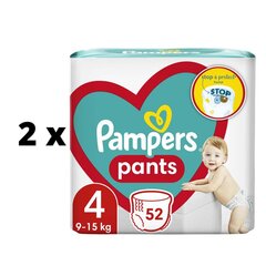 Vaipat Pampers Pants Jumbo Pack, koko 4, 52 x 2 hinta ja tiedot | Vaipat | hobbyhall.fi