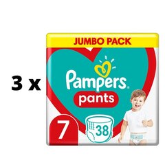 Vaipat PAMPERS Pants Jumbo Pack S7 38 kpl. x 3 kpl. paketti hinta ja tiedot | Vaipat | hobbyhall.fi
