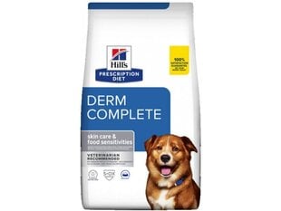 Hill's Prescription Diet Canine Derm Complete allergiaan taipuvaisille koirille, 12 kg hinta ja tiedot | Koiran kuivaruoka | hobbyhall.fi