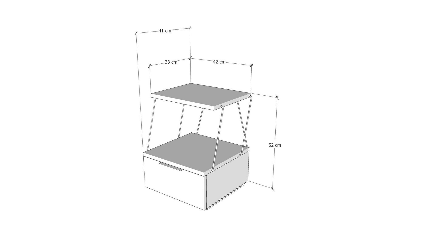 Yöpöytä Kalune Design Tekoba, harmaa hinta ja tiedot | Yöpöydät | hobbyhall.fi