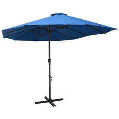 vidaXL Aurinkovarjo alumiinitanko 460x270 cm sininen hinta ja tiedot | Aurinkovarjot ja markiisit | hobbyhall.fi