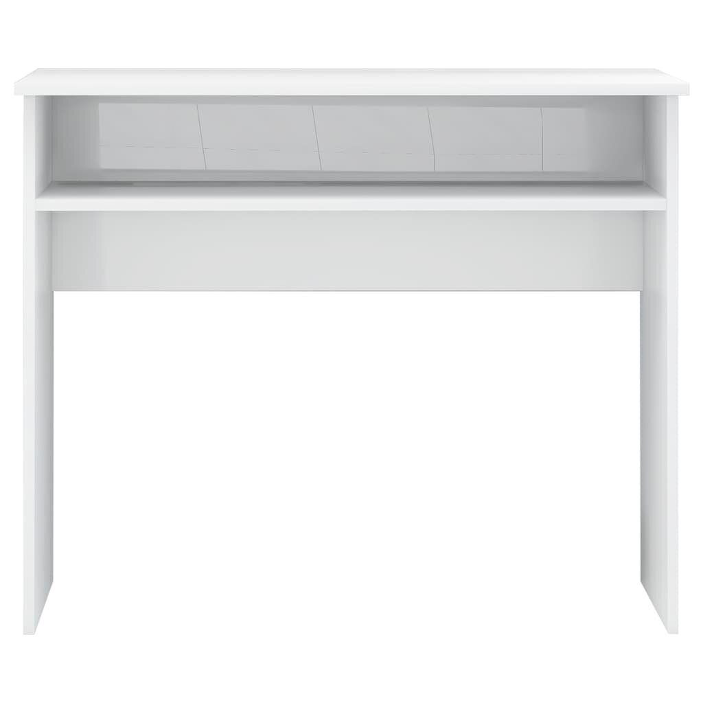 vidaXL Työpöytä korkeakiilto valkoinen 90x50x74 cm lastulevy hinta ja tiedot | Tietokonepöydät ja työpöydät | hobbyhall.fi