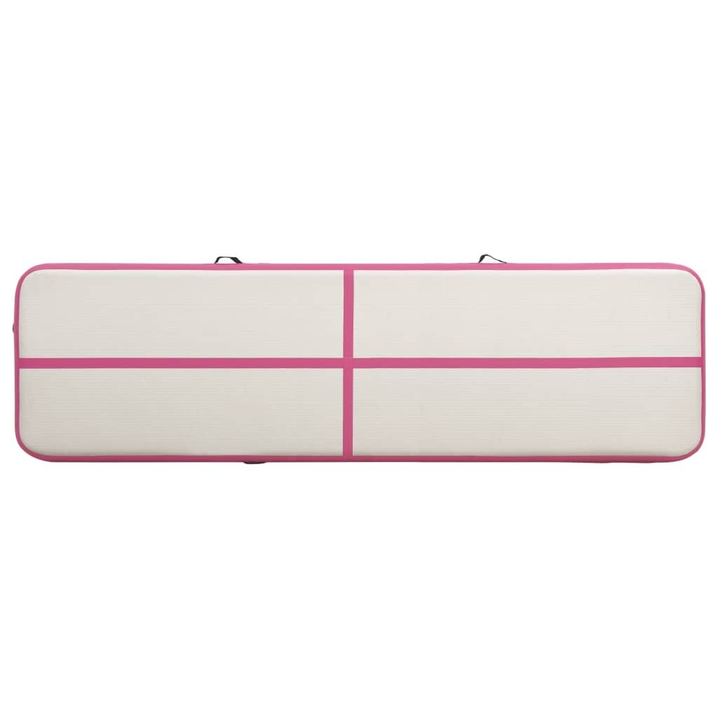 vidaXL Täytettävä voimistelumatto pumpulla 600x100x15 cm PVC pinkki hinta ja tiedot | Joogamatot | hobbyhall.fi