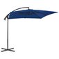 vidaXL Riippuva aurinkovarjo teräspylväällä 250x250 cm taivaansininen hinta ja tiedot | Aurinkovarjot ja markiisit | hobbyhall.fi