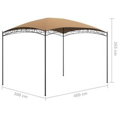 vidaXL Huvimaja 3x4x2,65 m ruskeanharmaa 180 g/m² hinta ja tiedot | Puutarhapaviljongit | hobbyhall.fi