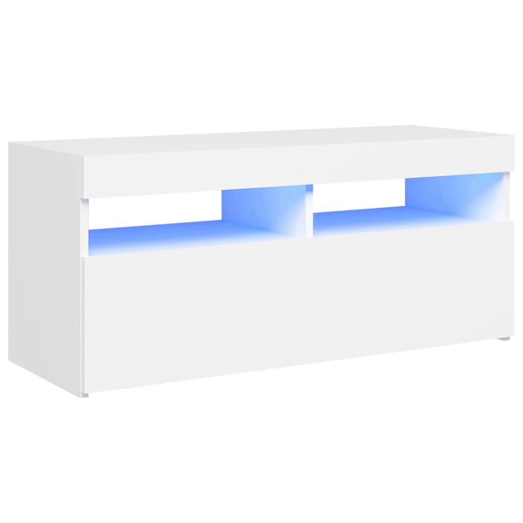 vidaXL TV-taso LED-valoilla valkoinen 90x35x40 cm hinta ja tiedot | TV-tasot | hobbyhall.fi