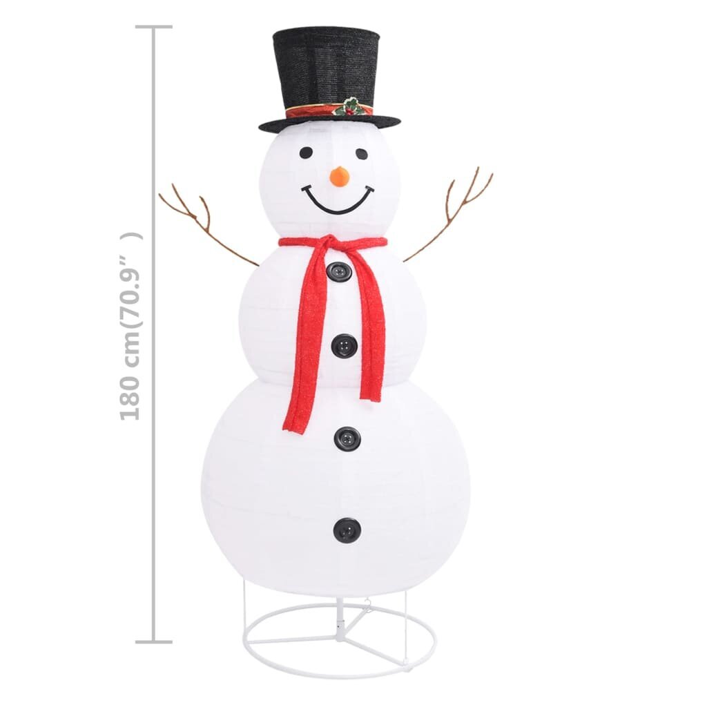 vidaXL Lumiukko joulukoriste LED-valoilla ylellinen kangas 180 cm hinta ja tiedot | Joulukoristeet | hobbyhall.fi