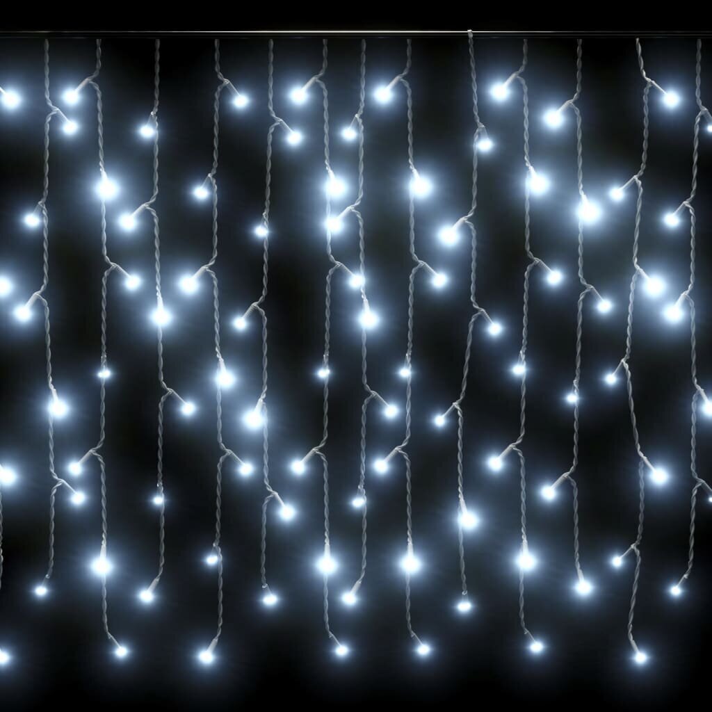 vidaXL LED-valonauhaverho jääpuikot 10 m 400 LEDiä kylmä valkoinen hinta ja tiedot | Jouluvalot | hobbyhall.fi