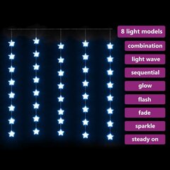 vidaXL LED-valoverho tähtikeijuvalot 200 LEDiä sininen hinta ja tiedot | Jouluvalot | hobbyhall.fi