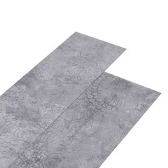 vidaXL Itsekiinnittyvä PVC lattialankku 5,21 m² 2 mm sementinharmaa hinta ja tiedot | Laminaatit | hobbyhall.fi