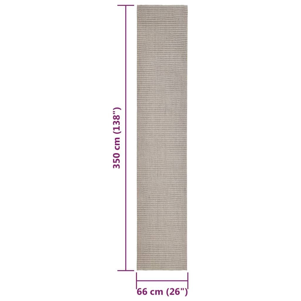 vidaXL Matto luonnollinen sisal 66x350 cm hiekka hinta ja tiedot | Isot matot | hobbyhall.fi