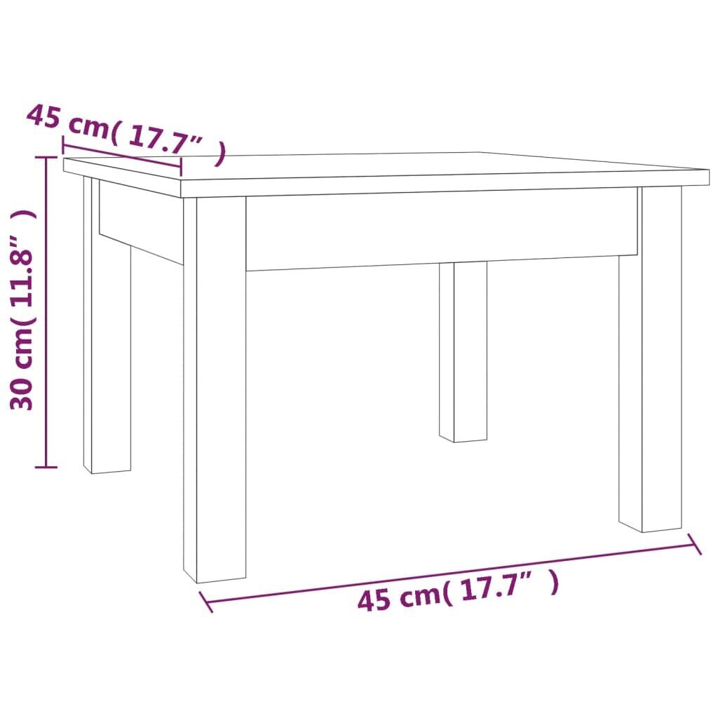 vidaXL Sohvapöytä musta 45x45x30 cm täysi mänty hinta ja tiedot | Sohvapöydät | hobbyhall.fi