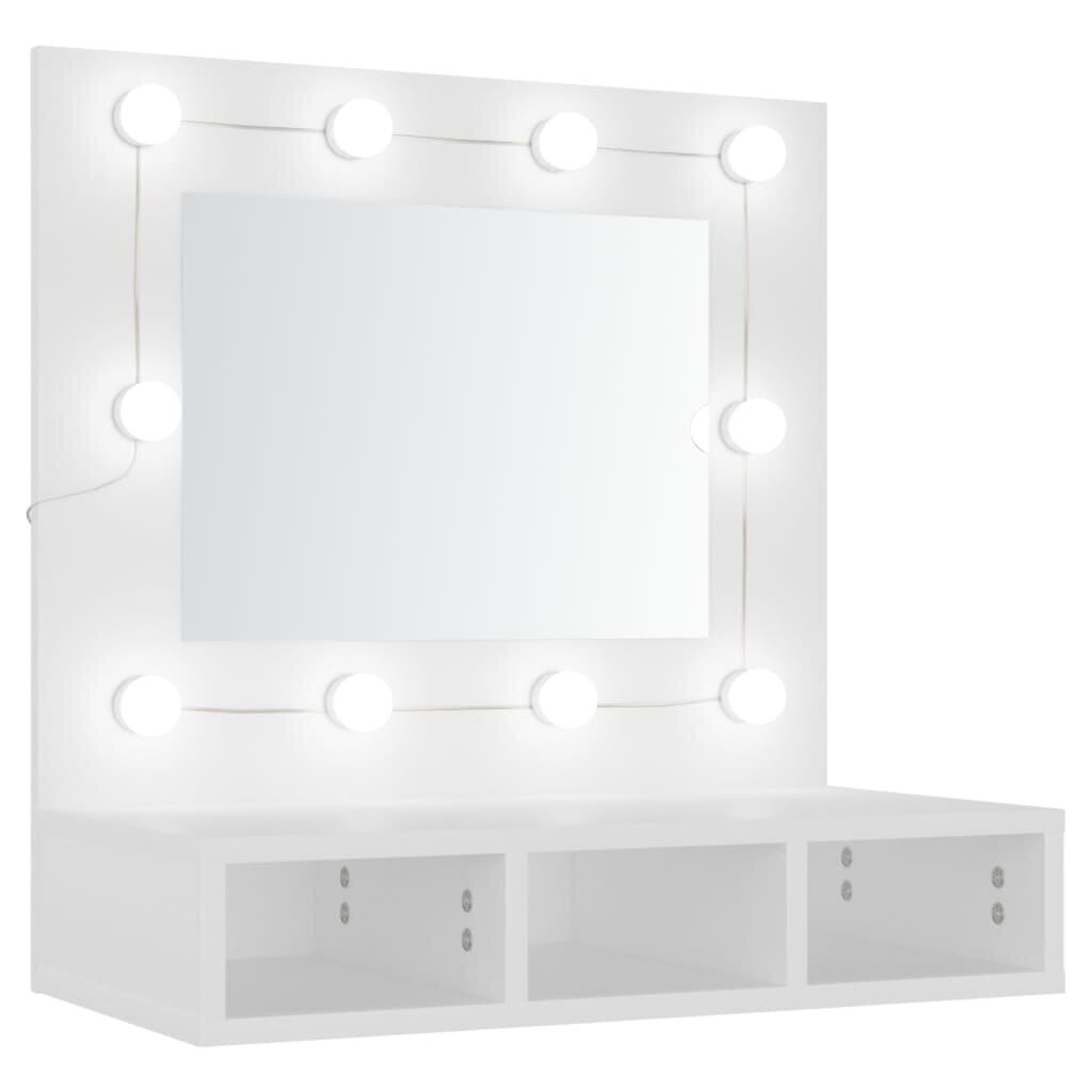 vidaXL Peilikaappi LED-valoilla valkoinen 60x31,5x62 cm hinta ja tiedot | Kylpyhuonekaapit | hobbyhall.fi