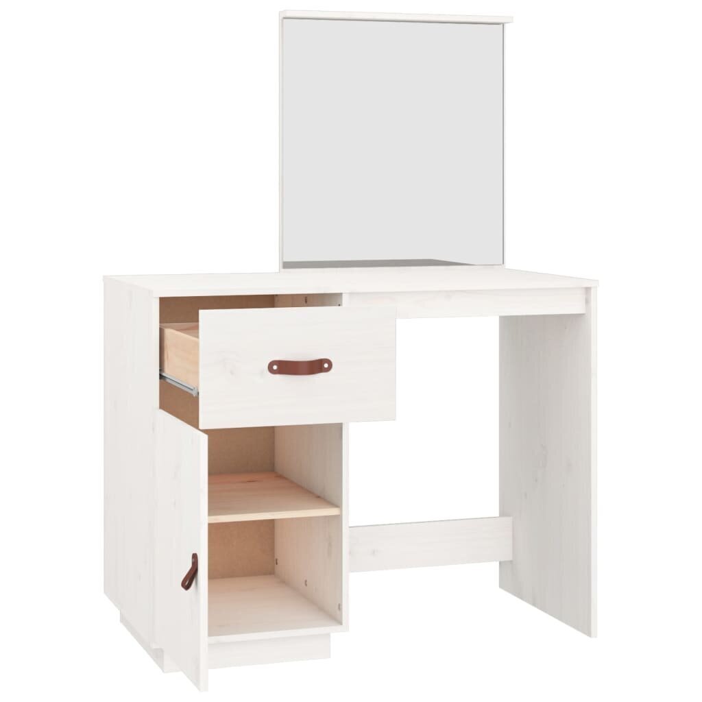 vidaXL Pukeutumispöytä valkoinen 95x50x134 cm täysi mänty hinta ja tiedot | Peilipöydät | hobbyhall.fi