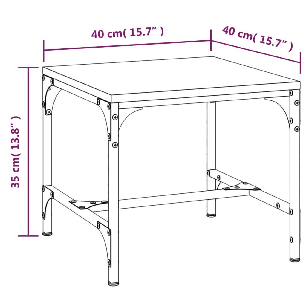 vidaXL Sivupöydät 2 kpl savutammi 40x40x35 cm tekninen puu hinta ja tiedot | Sohvapöydät | hobbyhall.fi