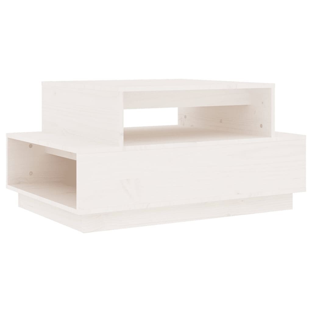 vidaXL Sohvapöytä valkoinen 80x55x40,5 cm täysi mänty hinta ja tiedot | Sohvapöydät | hobbyhall.fi
