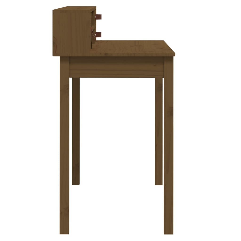 vidaXL Työpöytä hunajanruskea 110x50x93 cm täysi mänty hinta ja tiedot | Tietokonepöydät ja työpöydät | hobbyhall.fi