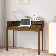 vidaXL Työpöytä hunajanruskea 110x50x93 cm täysi mänty hinta ja tiedot | Tietokonepöydät ja työpöydät | hobbyhall.fi