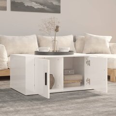 vidaXL Sohvapöytä korkeakiilto valkoinen 80x50x36 cm tekninen puu hinta ja tiedot | Sohvapöydät | hobbyhall.fi