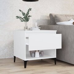 vidaXL Sivupöytä valkoinen 50x46x50 cm tekninen puu hinta ja tiedot | Sohvapöydät | hobbyhall.fi