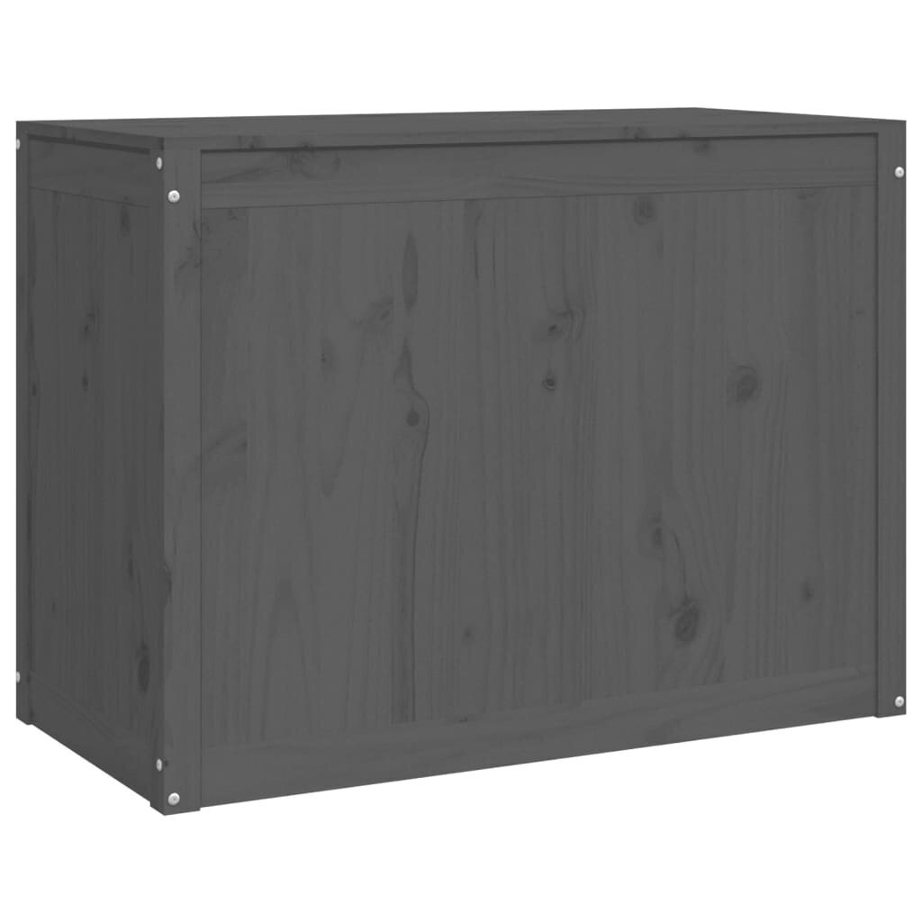 vidaXL Pyykkilaatikko harmaa 88,5x44x66 cm täysi mänty hinta ja tiedot | Kylpyhuoneen sisustus | hobbyhall.fi