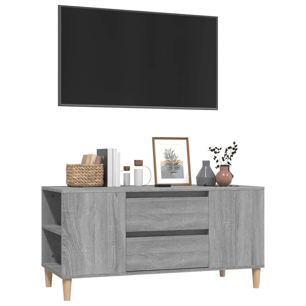 vidaXL TV-taso harmaa Sonoma 102x44,5x50 cm tekninen puu hinta ja tiedot | TV-tasot | hobbyhall.fi