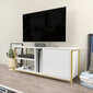 TV-taso, Asir, 120x35,3x50,8 cm, kulta/valkoinen hinta ja tiedot | TV-tasot | hobbyhall.fi