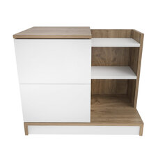 Yöpöytä, Asir, 72x45x60 cm, valkoinen/vaaleanruskea hinta ja tiedot | Yöpöydät | hobbyhall.fi