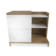 Yöpöytä, Asir, 72x45x60 cm, valkoinen/ruskea hinta ja tiedot | Yöpöydät | hobbyhall.fi