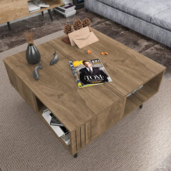 Sohvapöytä, Asir, 89,6x89,6x46,5 cm, ruskea hinta ja tiedot | Sohvapöydät | hobbyhall.fi