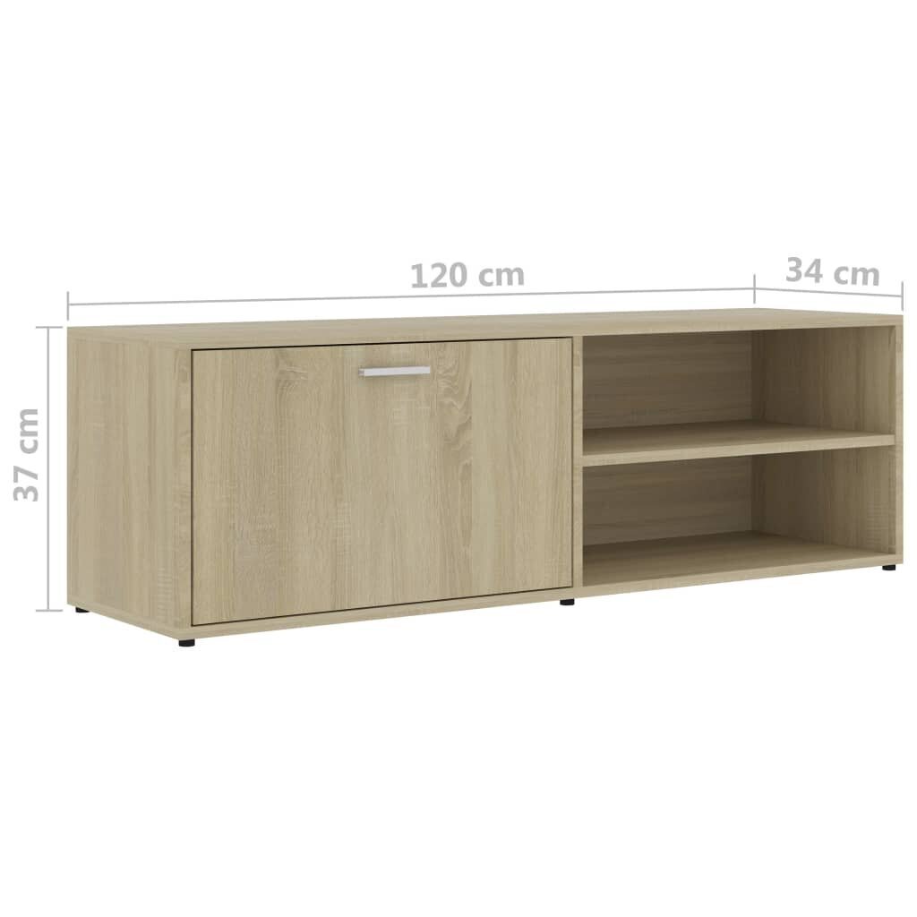 vidaXL TV-taso Sonoma-tammi 120x34x37 cm lastulevy hinta ja tiedot | TV-tasot | hobbyhall.fi