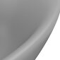vidaXL Ylellinen pesuallas ovaali matta vaaleaharmaa 58,5x39cm keraami hinta ja tiedot | Pesualtaat | hobbyhall.fi