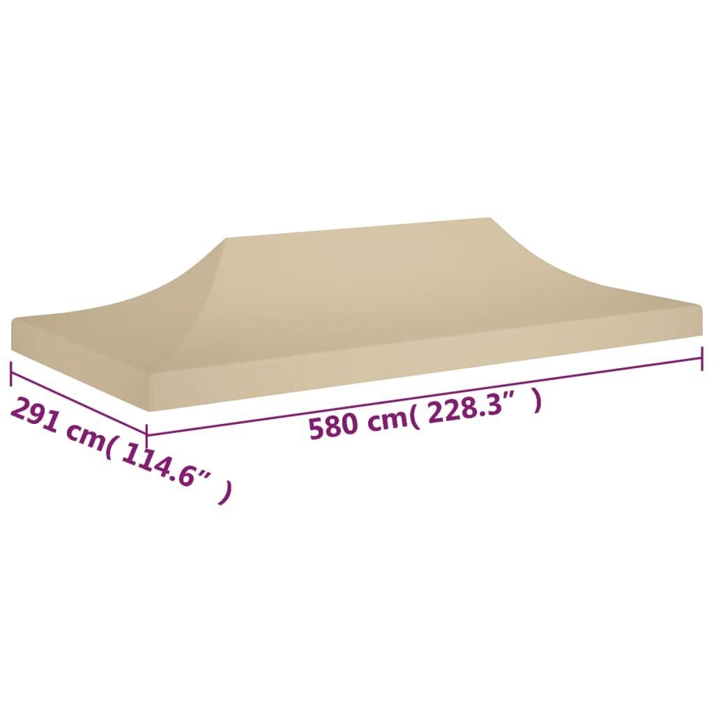 vidaXL Juhlateltan katto 6x3 m beige 270 g/m² hinta ja tiedot | Puutarhapaviljongit | hobbyhall.fi