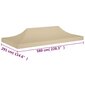 vidaXL Juhlateltan katto 6x3 m beige 270 g/m² hinta ja tiedot | Puutarhapaviljongit | hobbyhall.fi