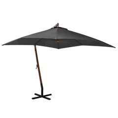 vidaXL Riippuva päivänvarjo tangolla antrasiitti 3x3 m täysi kuusi hinta ja tiedot | Aurinkovarjot ja markiisit | hobbyhall.fi