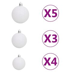 vidaXL 61-osainen Joulupallosetti latvalla 150 LED-valoa valkoharmaa hinta ja tiedot | Joulukuusen koristeet | hobbyhall.fi