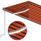 vidaXL Automaattimarkiisi verho/LED/tuulisensori 6x3 m oranssiruskea hinta ja tiedot | Aurinkovarjot ja markiisit | hobbyhall.fi